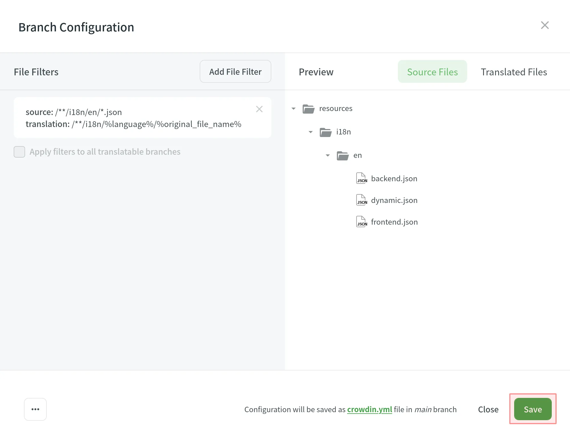 Apply filters to all translatable branches